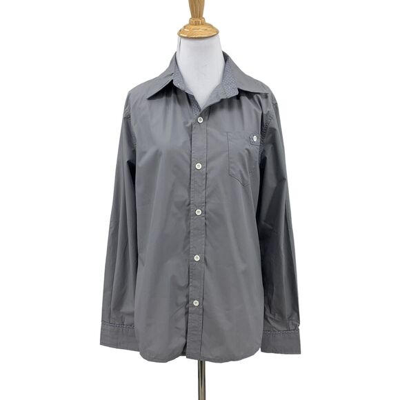 Inmur Button Up Shirt Womens XL Extra Large Gray Career Long Sleeve Collar Top - Picture 1 of 11